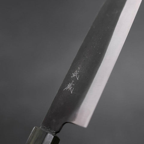 Santoku White Steel #2 Kurouchi Manche Urushi Vert 165mm-[Musashi]-[Couteaux de cuisine japonais]