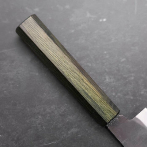 Santoku White Steel #2 Kurouchi Manche Urushi Vert 165mm-[Musashi]-[Couteaux de cuisine japonais]