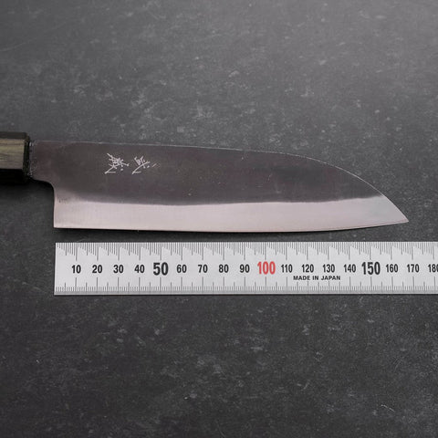 Santoku White Steel #2 Kurouchi Manche Urushi Vert 165mm-[Musashi]-[Couteaux de cuisine japonais]