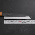 Santoku White Steel #2 Kurouchi Manche Yaki Urushi 165mm-[Musashi]-[Couteaux de cuisine japonais]