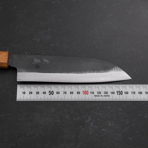 Santoku White Steel #2 Kurouchi Manche Yaki Urushi 165mm-[Musashi]-[Couteaux de cuisine japonais]