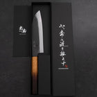 Santoku White Steel #2 Kurouchi Manche Yaki Urushi 165mm-[Musashi]-[Couteaux de cuisine japonais]