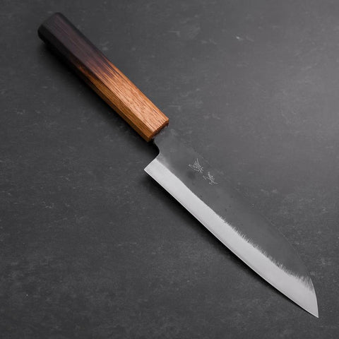 Santoku White Steel #2 Kurouchi Manche Yaki Urushi 165mm-[Musashi]-[Couteaux de cuisine japonais]