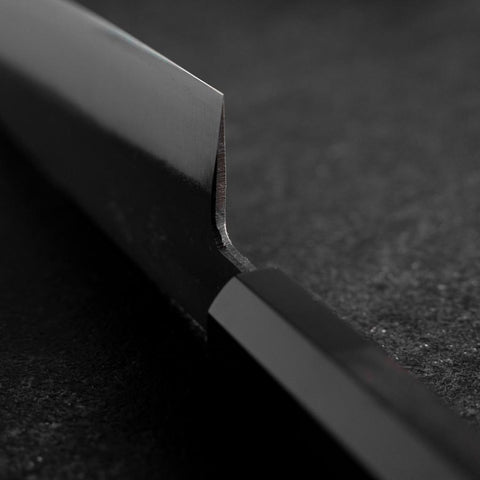 Santoku White Steel #2 Kurouchi Manche en Buffle et Ébène 170mm-[Musashi]-[Couteaux de cuisine japonais]