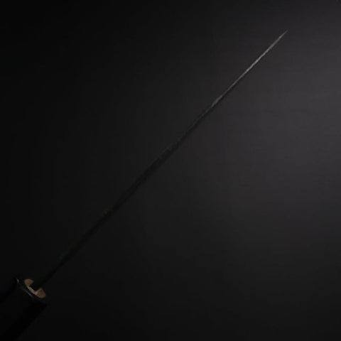 Santoku White Steel #2 Kurouchi Manche en Buffle et Magnolia 150mm-[Musashi]-[Couteaux de cuisine japonais]