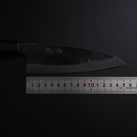Santoku White Steel #2 Kurouchi Manche en Buffle et Magnolia 150mm-[Musashi]-[Couteaux de cuisine japonais]