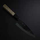 Santoku White Steel #2 Kurouchi Manche en Buffle et Magnolia 150mm-[Musashi]-[Couteaux de cuisine japonais]