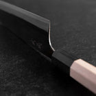 Santoku White Steel #2 Kurouchi Manche en Buffle et Magnolia 165mm-[Musashi]-[Couteaux de cuisine japonais]