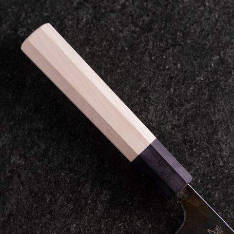 Santoku White Steel #2 Kurouchi Manche en Buffle et Magnolia 165mm-[Musashi]-[Couteaux de cuisine japonais]