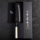 Santoku White Steel #2 Kurouchi Manche en Buffle et Magnolia 165mm-[Musashi]-[Couteaux de cuisine japonais]