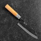 Santoku White Steel #2 Kurouchi Manche en Cerisier 165mm-[Musashi]-[Couteaux de cuisine japonais]