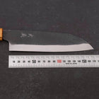 Santoku White Steel #2 Kurouchi Manche en Chêne 165mm-[Musashi]-[Couteaux de cuisine japonais]