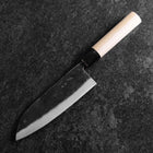 Santoku White Steel #2 Kurouchi Manche en Magnolia Oval 165mm-[Musashi]-[Couteaux de cuisine japonais]