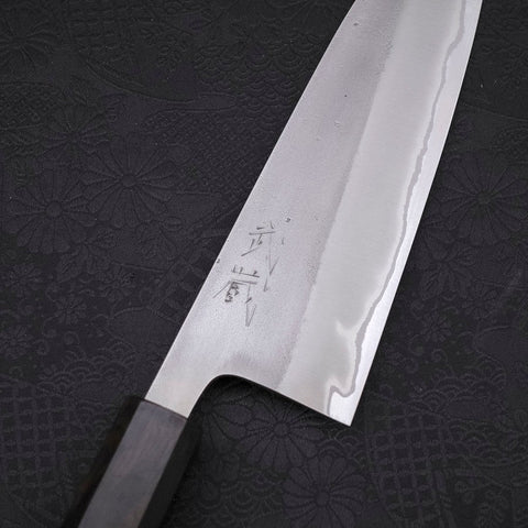 Santoku White Steel #2 Nashiji Manche Ébène 165mm-[Musashi]-[Couteaux de cuisine japonais]