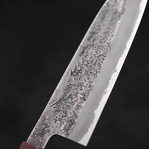 Santoku White Steel #2 Nashiji Revêtement Inox Manche Urushi Pourpre 165mm-[Musashi]-[Couteaux de cuisine japonais]