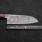 Santoku White Steel #2 Nashiji Revêtement Inox Manche Urushi Pourpre 165mm-[Musashi]-[Couteaux de cuisine japonais]