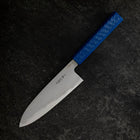 Santoku White Steel #2 Poli Manche Urushi Bleu 165mm-[Musashi]-[Couteaux de cuisine japonais]