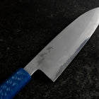 Santoku White Steel #2 Poli Manche Urushi Bleu 165mm-[Musashi]-[Couteaux de cuisine japonais]