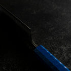 Santoku White Steel #2 Poli Manche Urushi Bleu 165mm-[Musashi]-[Couteaux de cuisine japonais]
