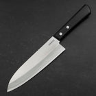Santoku White Steel #2 Revêtement Inox Poli Manche Occidental Noir 170mm-[Musashi]-[Couteaux de cuisine japonais]