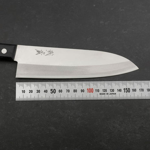 Santoku White Steel #2 Revêtement Inox Poli Manche Occidental Noir 170mm-[Musashi]-[Couteaux de cuisine japonais]