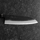 Santoku White Steel #2 Revêtement inox Kurouchi Manche en Buffle et Magnolia (Kurigata) 170mm-[Musashi]-[Couteaux de cuisine japonais]