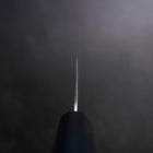 Santoku White Steel #2 Tsuchime Manche Urushi Bleu Sombre 165mm-[Musashi]-[Couteaux de cuisine japonais]