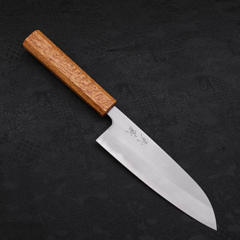 Santoku White steel #1 Poli Manche en Chêne 165mm-[Musashi]-[Couteaux de cuisine japonais]