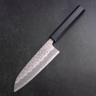 Santoku White steel #2 Tsuchime Manche Urushi Bleu Sombre 165mm-[Musashi]-[Couteaux de cuisine japonais]