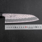 Santoku White steel #2 Tsuchime Manche Urushi Bleu Sombre 165mm-[Musashi]-[Couteaux de cuisine japonais]