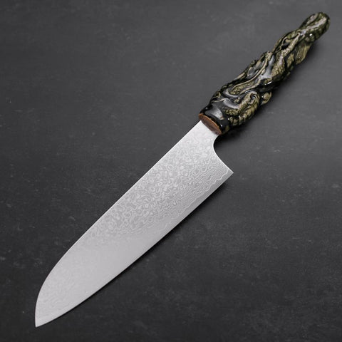 Santoku ZA-18 Damascus Ceramics Dragon Handle 180mm (7”)-[Musashi]-[Couteaux de cuisine japonais]