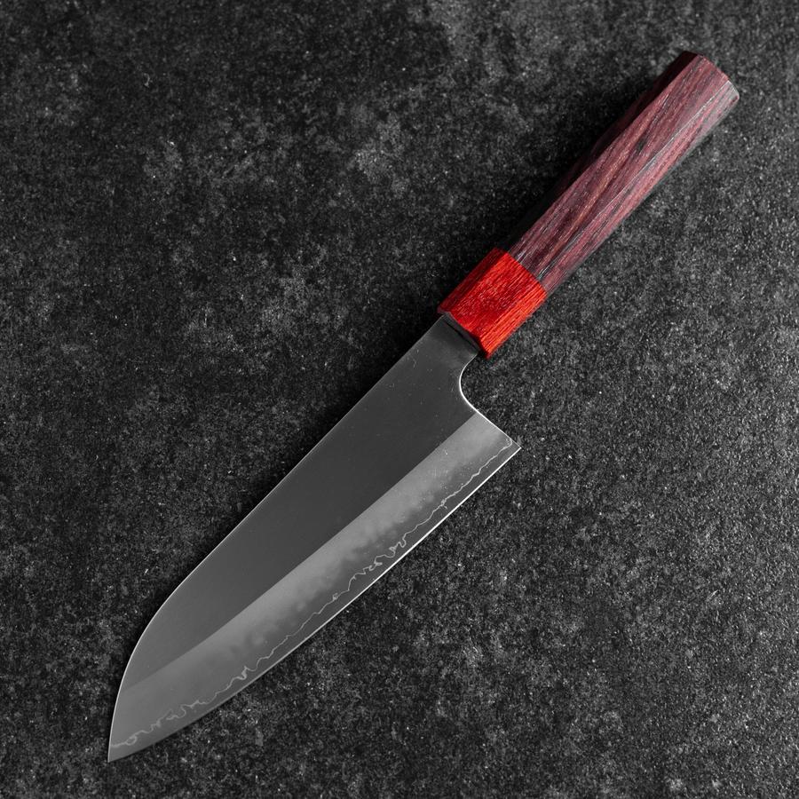 Santoku ZDP-189 Poli Manche en Bois de Rose Rouge 165mm-[Musashi]-[Couteaux de cuisine japonais]