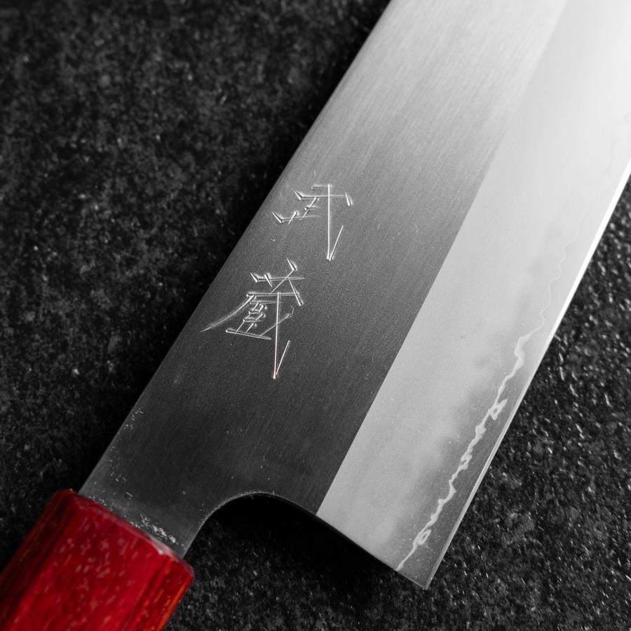 Santoku ZDP-189 Poli Manche en Bois de Rose Rouge 165mm-[Musashi]-[Couteaux de cuisine japonais]