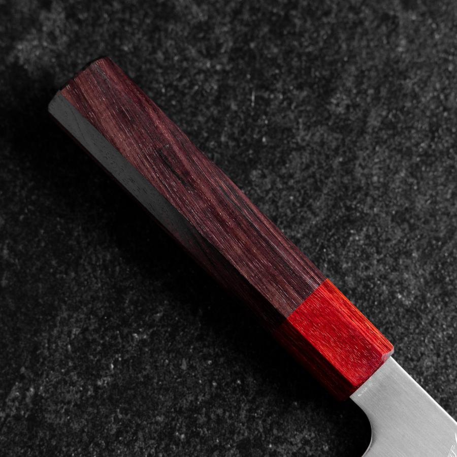 Santoku ZDP-189 Poli Manche en Bois de Rose Rouge 165mm-[Musashi]-[Couteaux de cuisine japonais]