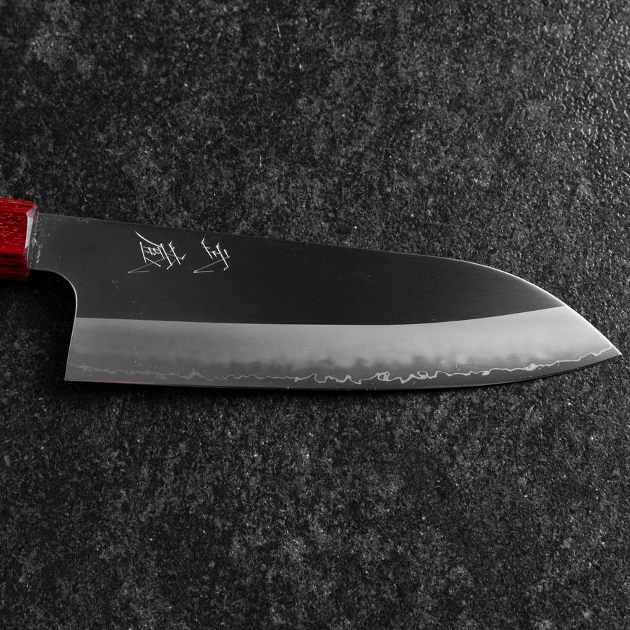 Santoku ZDP-189 Poli Manche en Bois de Rose Rouge 165mm-[Musashi]-[Couteaux de cuisine japonais]