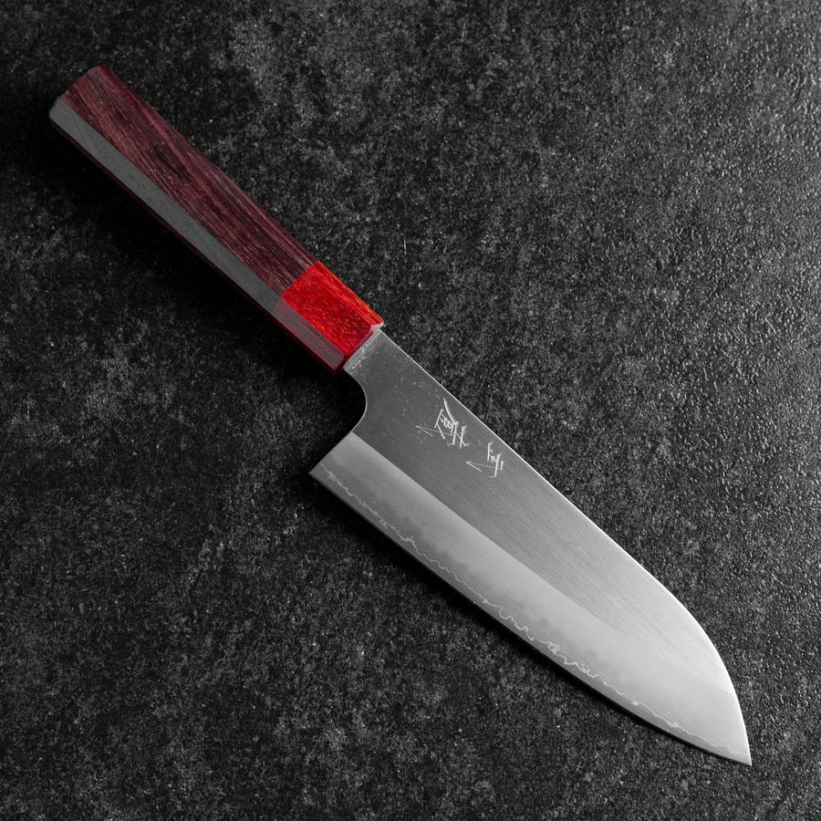 Santoku ZDP-189 Poli Manche en Bois de Rose Rouge 165mm-[Musashi]-[Couteaux de cuisine japonais]