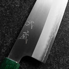 Santoku ZDP-189 Poli Manche en Bois de Rose Vert 165mm-[Musashi]-[Couteaux de cuisine japonais]
