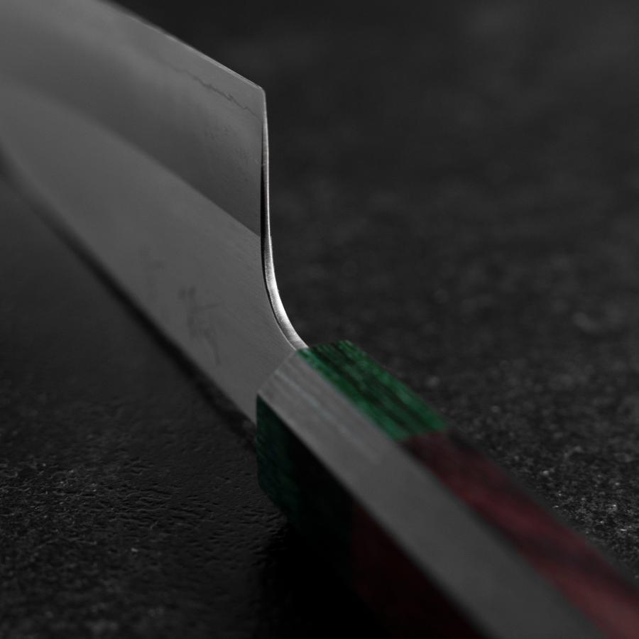 Santoku ZDP-189 Poli Manche en Bois de Rose Vert 165mm-[Musashi]-[Couteaux de cuisine japonais]