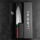 Santoku ZDP-189 Poli Manche en Bois de Rose Vert 165mm-[Musashi]-[Couteaux de cuisine japonais]