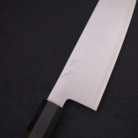 Santoku ZDP-189 Poli Manche en Buffle et Ébène 180mm-[Musashi]-[Couteaux de cuisine japonais]