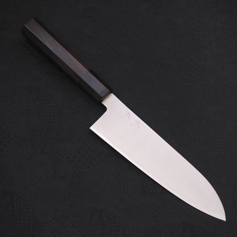 Santoku ZDP-189 Poli Manche en Buffle et Ébène 180mm-[Musashi]-[Couteaux de cuisine japonais]