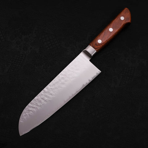 Santoku knife VG-5 Tsuchime Manche Occidental en Acajou 175mm-[Musashi]-[Couteaux de cuisine japonais]
