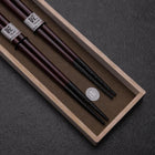Set de Baguettes en Bois Laqué Urushi Ariake 210 mm Rouge et 230 mm Noir avec Boîte en Bois de Paulownia-[Musashi]-[Couteaux de cuisine japonais]