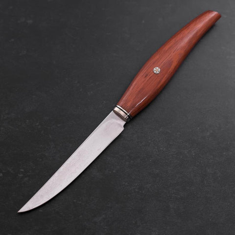 Steak knife VG-10 Damas Manche en Bois de Teck 115mm-[Musashi]-[Couteaux de cuisine japonais]