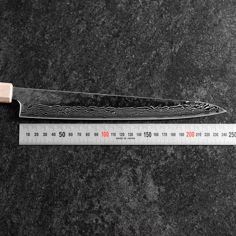 Sujihiki 440C Nashiji Damas Miroir Manche Urushi Blanc 240mm-[Musashi]-[Couteaux de cuisine japonais]