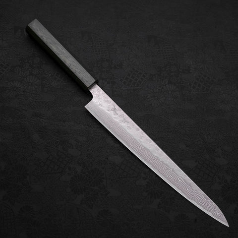 Sujihiki AUS-10 Nashiji Damas Manche Urushi Vert 240mm-[Musashi]-[Couteaux de cuisine japonais]