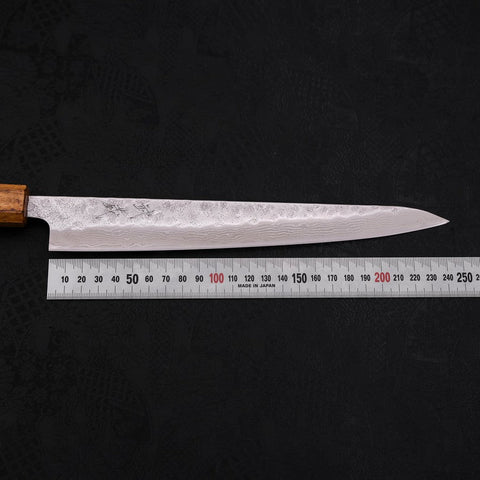 Sujihiki AUS-10 Nashiji Damas Manche en Chêne 240mm-[Musashi]-[Couteaux de cuisine japonais]