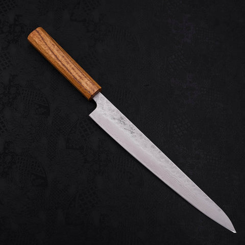 Sujihiki AUS-10 Nashiji Damas Manche en Chêne 240mm-[Musashi]-[Couteaux de cuisine japonais]