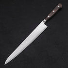 Sujihiki AUS-10 Nickel en Vagues Damas Manche Occidental Marron 240mm-[Musashi]-[Couteaux de cuisine japonais]