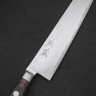 Sujihiki AUS-10 Nickel en Vagues Damas Manche Occidental Marron 240mm-[Musashi]-[Couteaux de cuisine japonais]